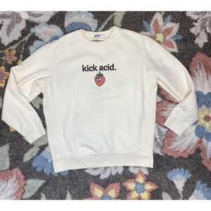 Mesa Wonderbelly Sweater Adult Large Cozy Strawberry Crew Neck Casual Sweatshirt